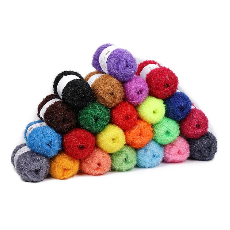 

Fancy colorful soft dishwashing 100% polyester scrubby yarn for hand weaving