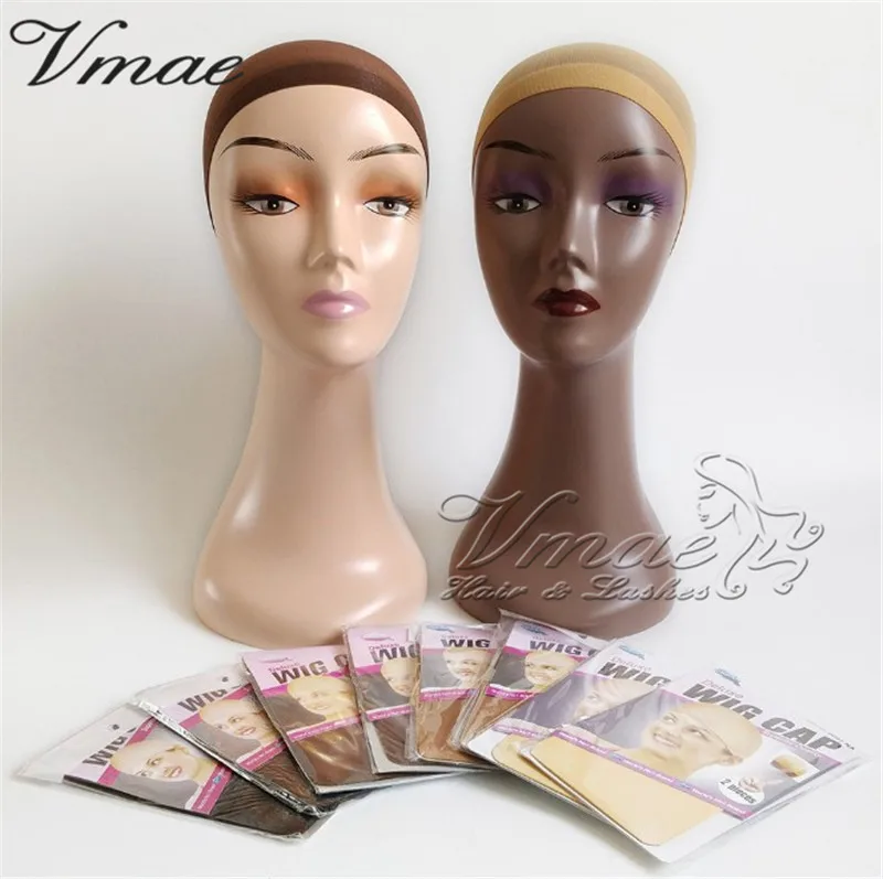 

VMAE Cheap High Quality Stocking Net Snood Nylon Liner Stretch Beige Chape For Wearing Wig, Black/dark brown/light brown/beige