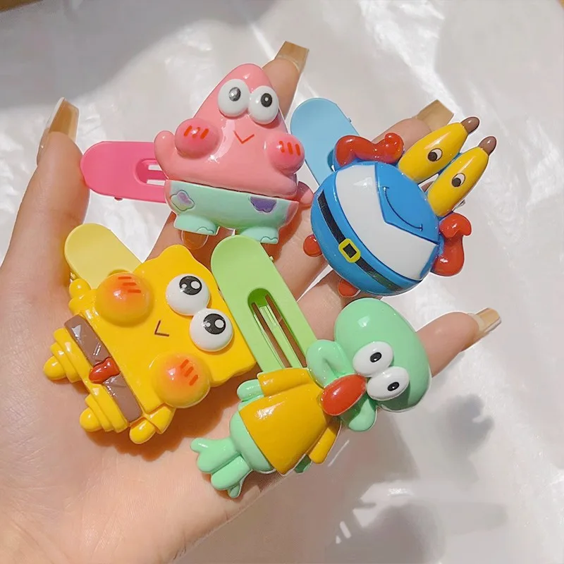 

2023 summer new sweet cartoon bangs clip cute pie big star side clip girls hair clip hair card Japan and South Korea headdress