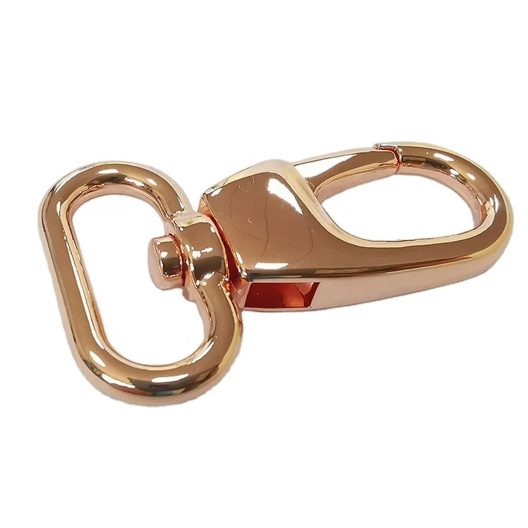 

SHIWANG High Quality  Strap Snap Hook Spring Keyring Dog Bag Metal Hook For Handbag, Rose gold