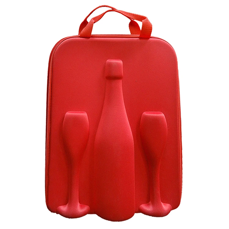 

Custom Logo Champagne Wine Bottle Gift Wine Carrying Case, Red or customized