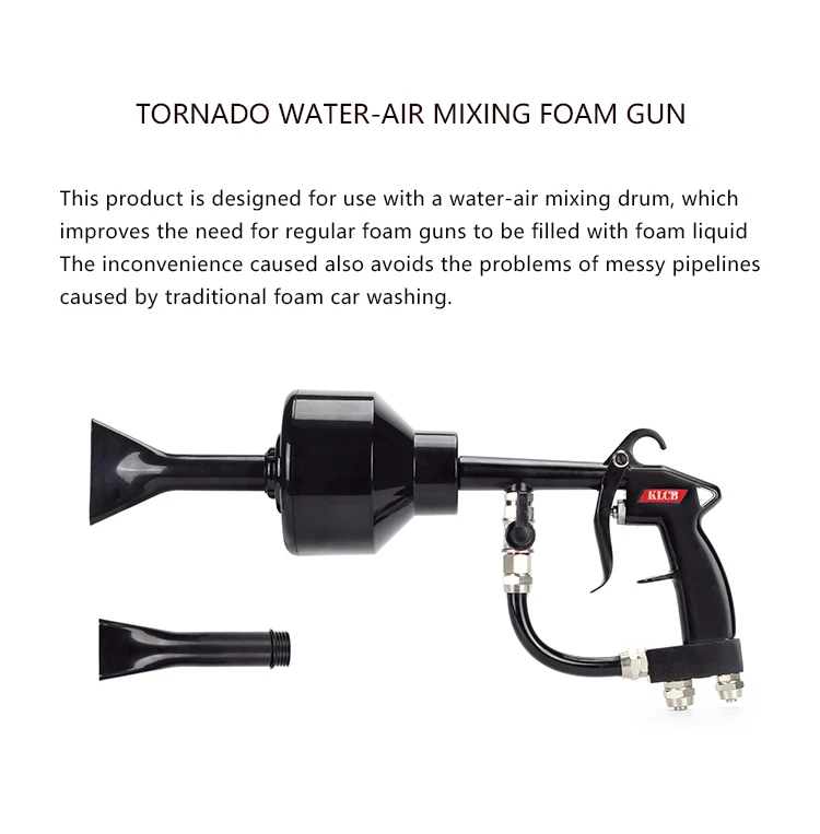 Eauty shop-pistola de espuma de aire, equipo de lavado de doble tubo para mezclar Detalles