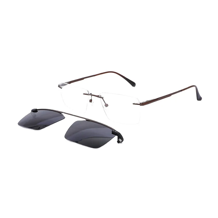 

2020 Hot sale Magnetic Sunglasses High Quality TAC Polarized Rimless Metal Hinge Gafas De Sol Clip On Sunglasses