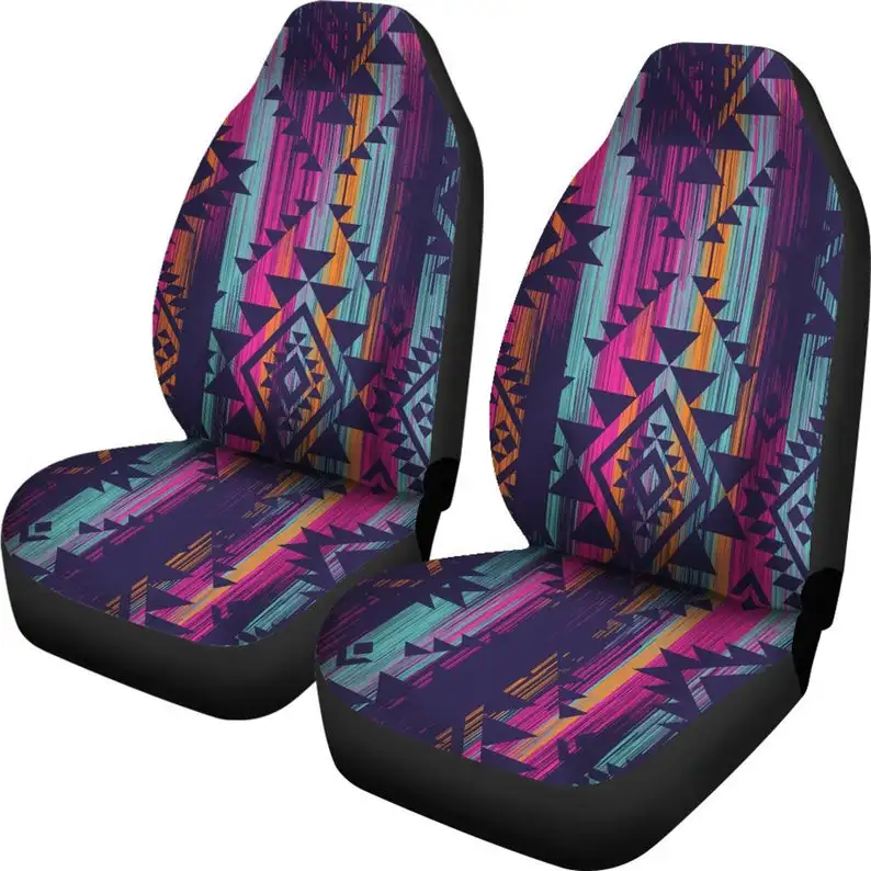 

Boho Universal Vintage Purple Streaks Car Seat Covers, As picture shows