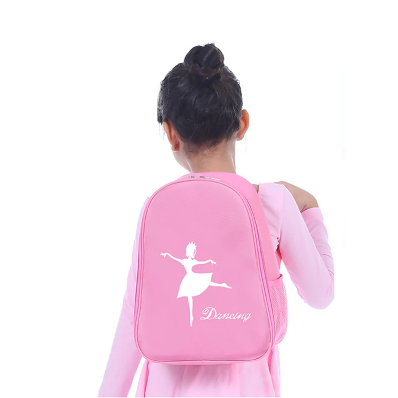 

SB218 Custom Print Logo Little Kids Dancing Shoe Pink Ballet Dance Backpack Bags For Girls, 3 colors