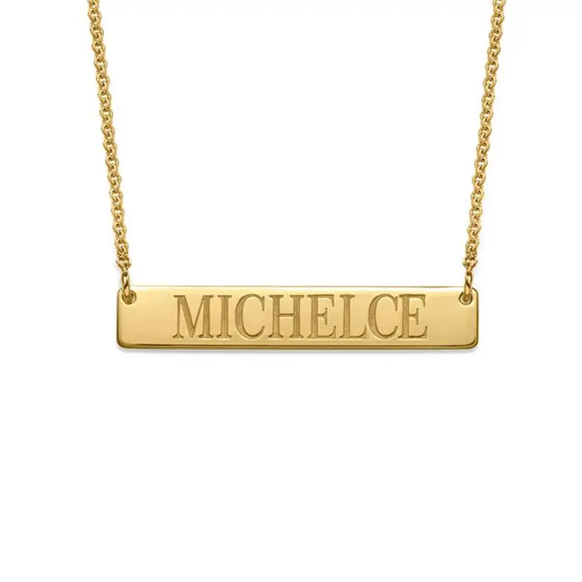 

Personalized Name Plate Jewelry Bar Customized Letter Custom Pendant Necklace, Picture shows