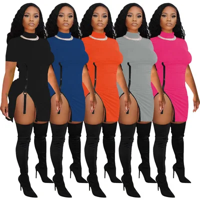 

RTS (0.3) 6507 Women dresses sexy sexy nightclub elegant casual black satin bodycon party womens clothing 2021