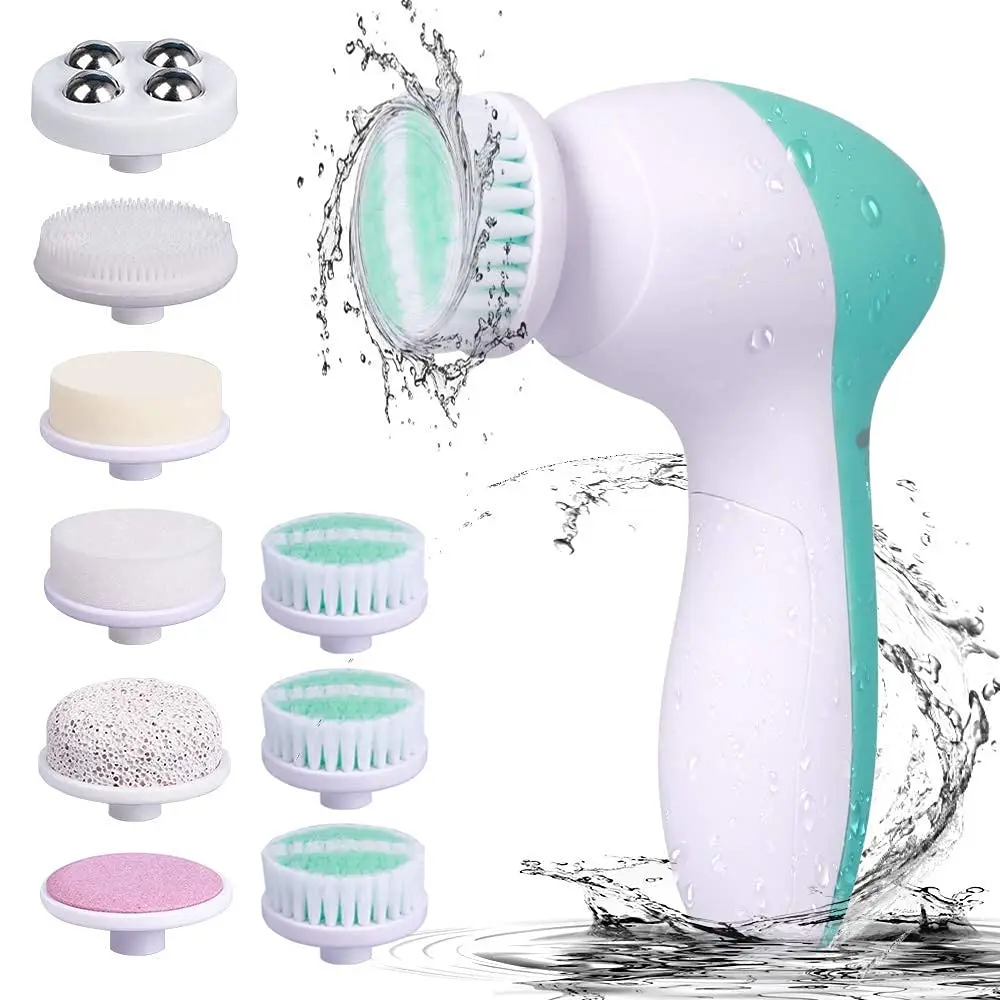 

9 in 1 Facial Cleansing Brush Waterproof Skin Brush with 9 Heads Electric Face Scrubber for Exfoliating, Massaging and clean, Customized