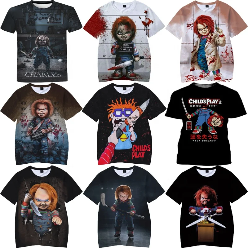 

Horror Shirt For men Chucky T Shirt 3D Print For Men Women Hip Hop Clown T shirt From men