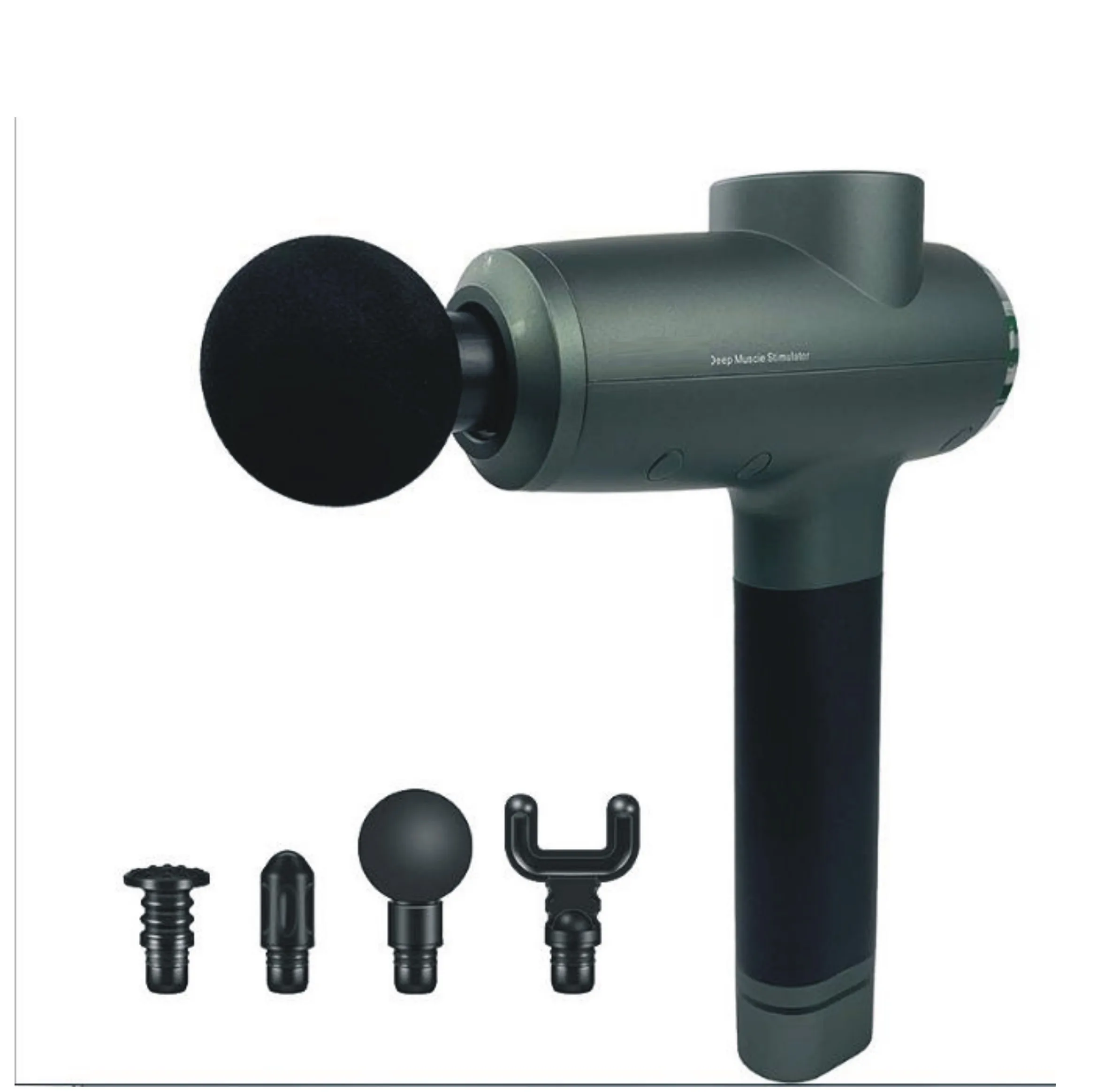 

2020 amazon Professional handheld electric deep vibration tissue fascia muscle massage gun belt 4 head massage