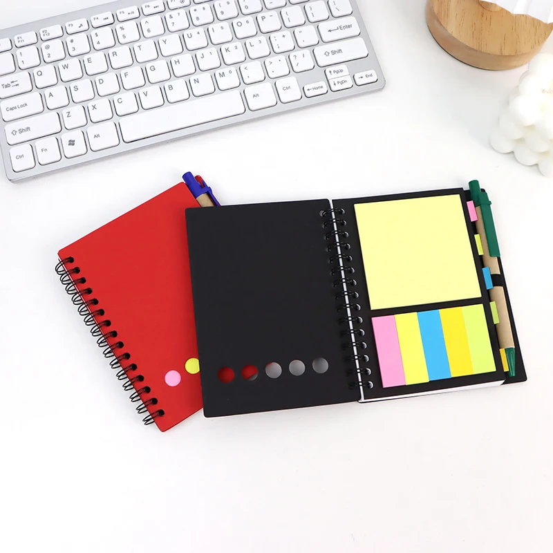 

Multifunctional Mini Loose Leaf Notebook Portable Spiral Notepad with Sticky Notes and Pen School and Office Supplies
