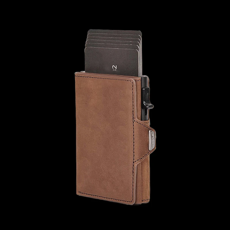 

Baellerry 2021 new Smart Automatic pop up wallet metal aluminum rfid wallet Minimalist ridge men wallets leather genuine, Picture color