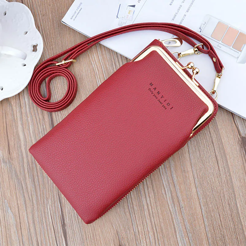 

2021new fashion wallet bag ladies pu messenger bag mobile phone bag for women
