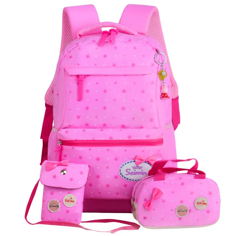 Hot 3 pcs set fashion lightweight student backpacks school bags for girls
