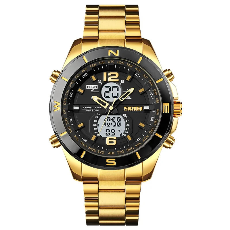

SKMEI 1670 custom Men Stainless Steel reloj imit marc nio robot wacthes jam tangan pria quarz luxury watch oem