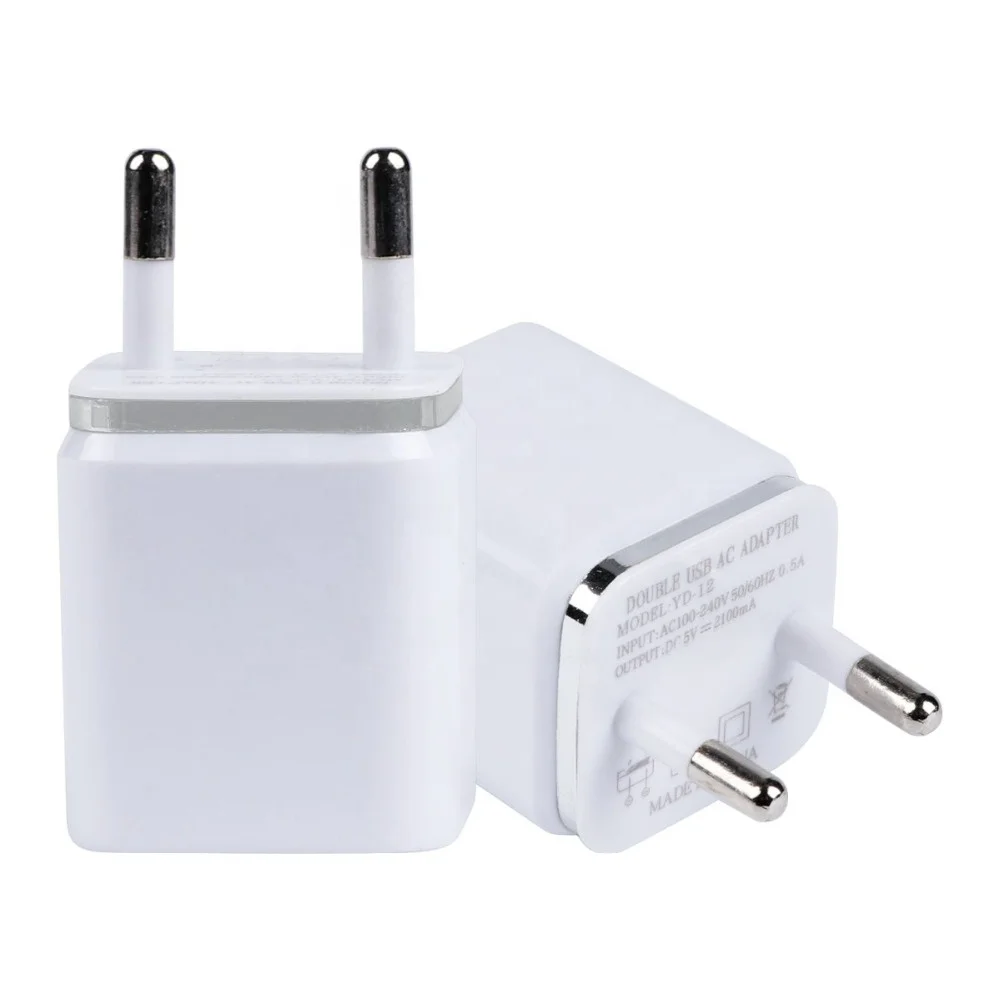 

Android phone white portable Universal EU US Plug dual 2 usb car wall charger for Iphone 6 7 8 11 pro max for samsung