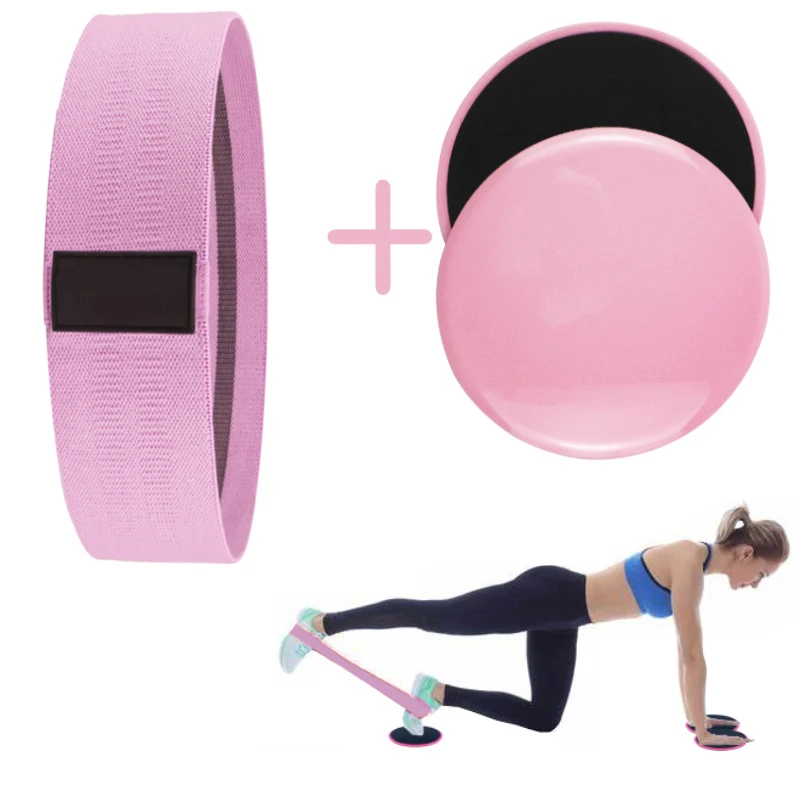 

Exeecise Hip booty bands with Fitness Sliding Gliding Discs Core Sliders And Resistance Bands Set, Customized