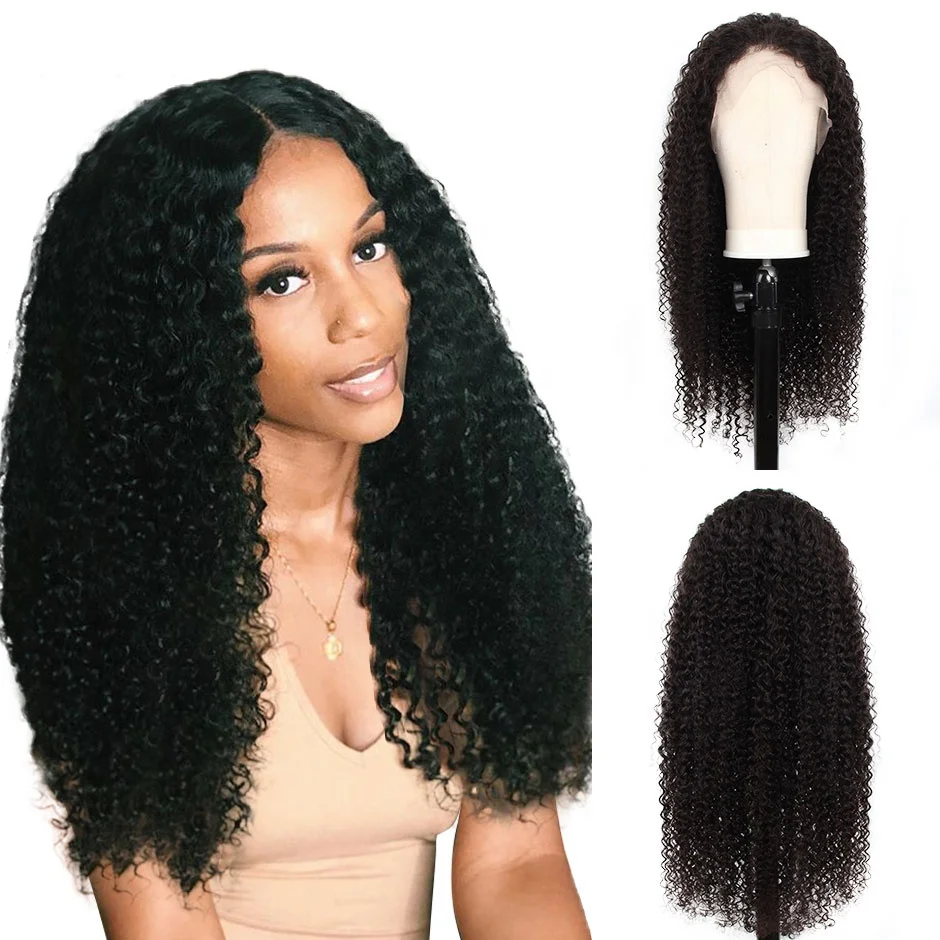 

Perruque Cheveux Humain Hair 150% Density Brazilian Hair Wigs Kinky Curly 13x4 Front Lace Wig