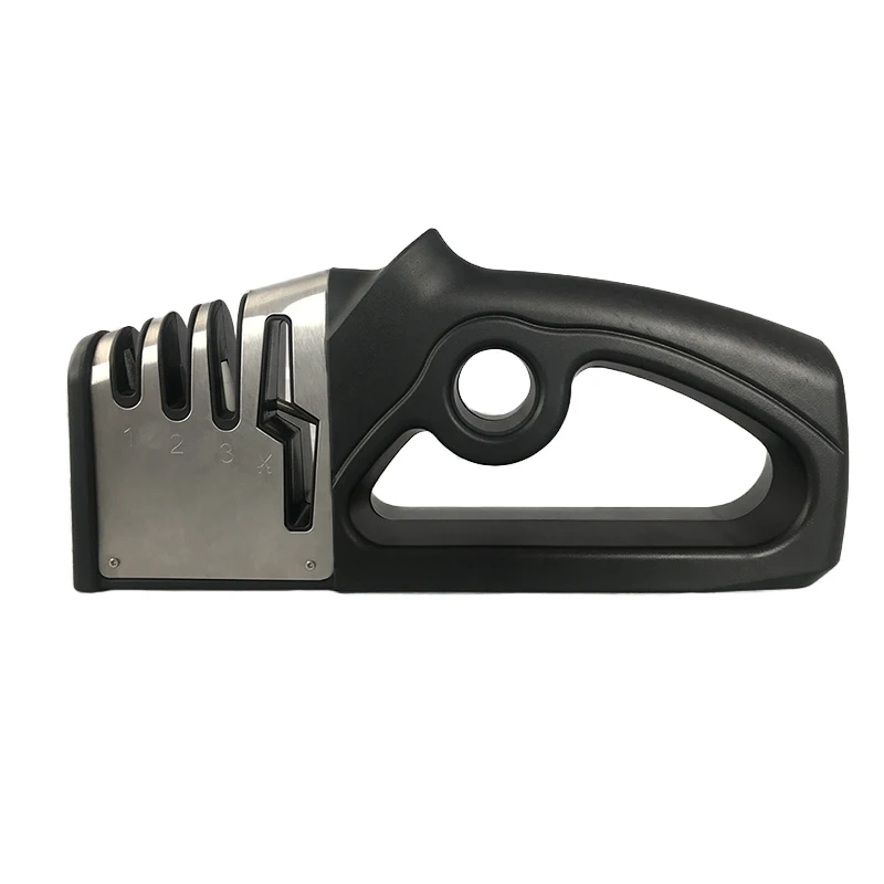 

3 Stage Stainless Steel Multifunctional Kitchen Knife Sharpener With Non Slip Base, Custom color