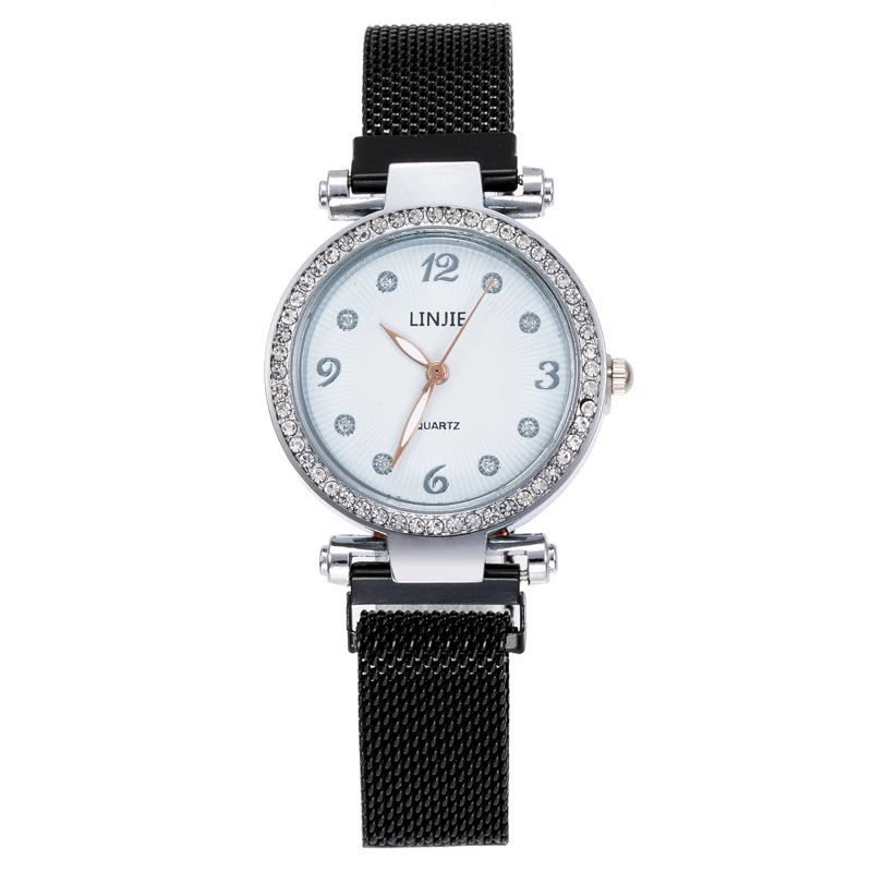 

2021 hot selling luxury milan belt women's bracelet watch simple fashion diamond inlaid digital quartz watch available in stock, 6 colors