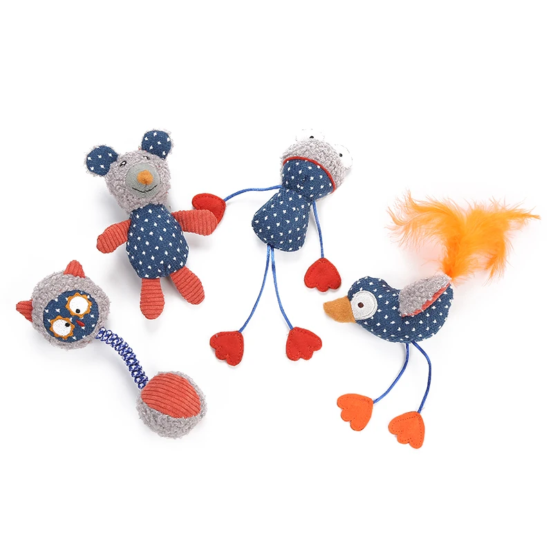 

plush animal shape cat toys wholesale in stock new arrival interactive pet toys
