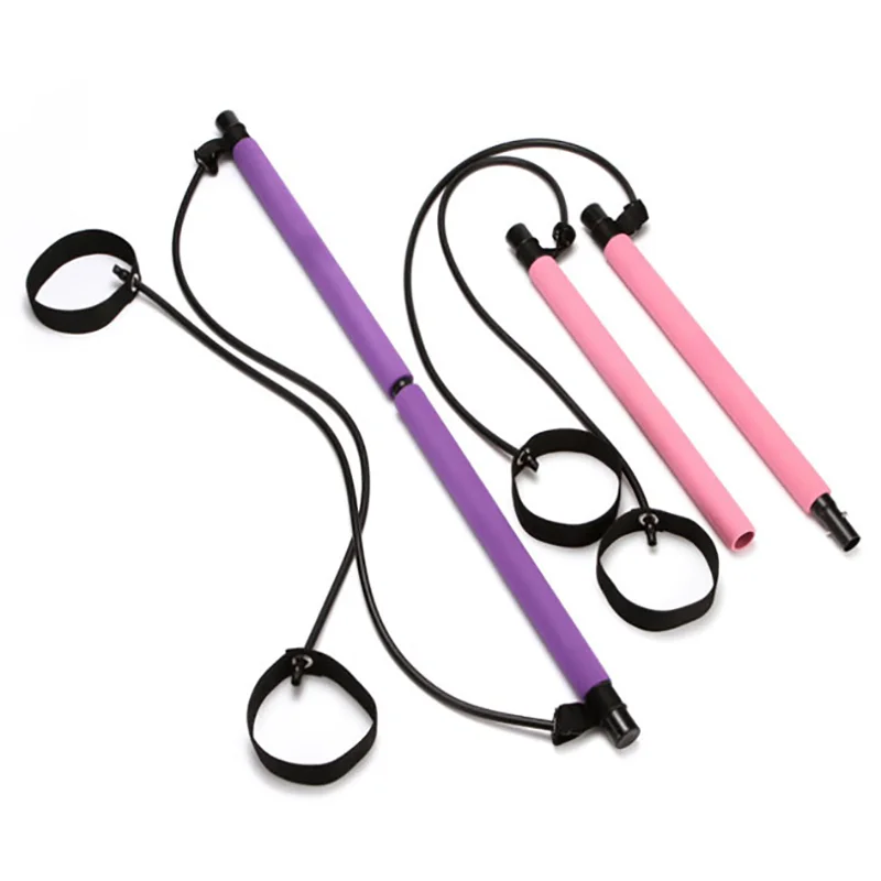 

Hot Sale pilates bar kit resistance band exercise stick, Customized color