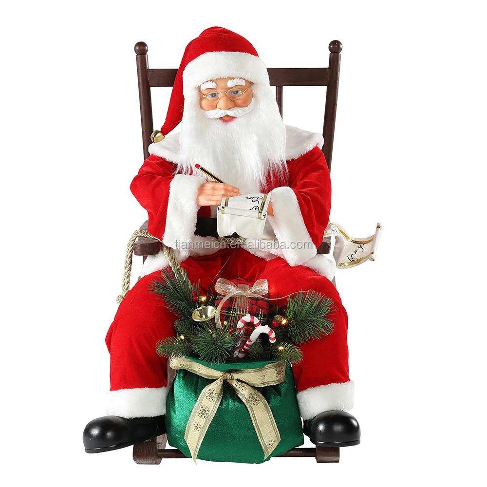 80cm Christmas Animated Sitting Chair Santa Claus With Lighting ...