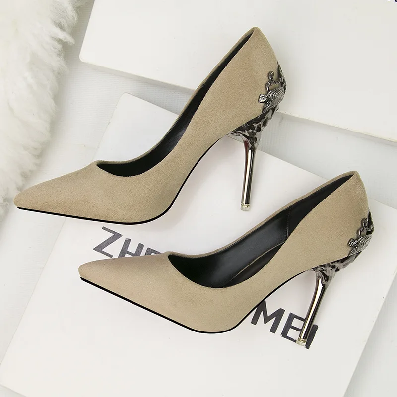 

High Quality 10cm Women's Pointed Toe High Heels Pumps Classics Pumps Shoes Wedding Dress Sandals