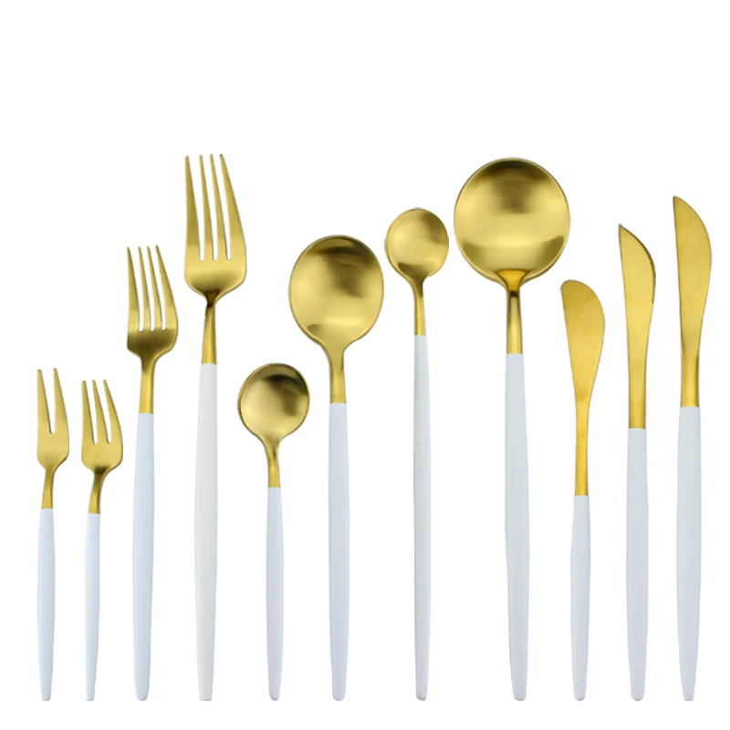 

Bulk Gold Coating Stainless Steel Flatware Set Golden Cutlery for Wedding