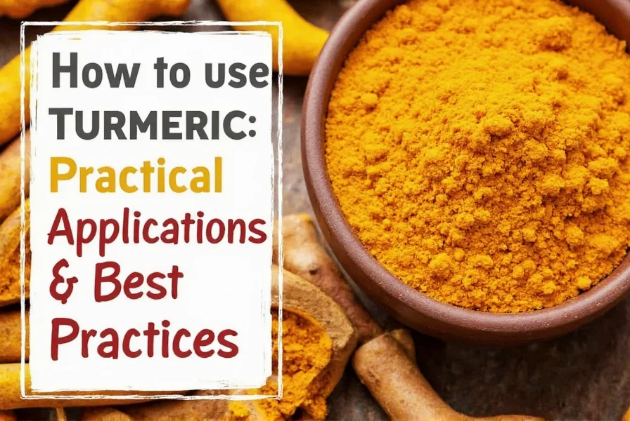 Fresh turmeric root and ground turmeric powder next to cooking ingredients