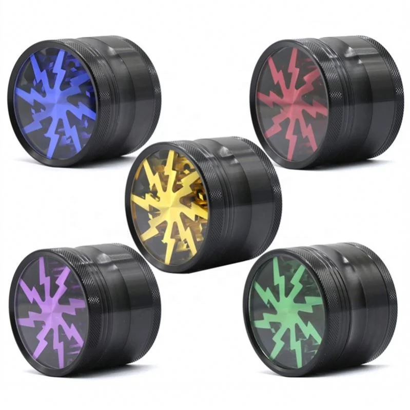 

2021 new type Custom Logo mini Metal Aluminum alloy 4 Layers Tobacco Accessories Herb weed Grinder, 5 colors