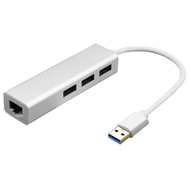 

Pogo 4 in 1 USB to gigabit network adapter card 3 ports USB hub usb3.0 to 100M rj45+3usb3.0 HUB CE