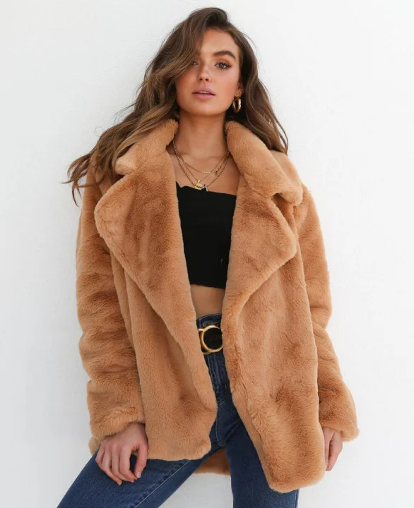 

Plus size long sleeve oversized women's coats cardigan sweater winter faux fur blazer coats jackets for ladies, Customized color