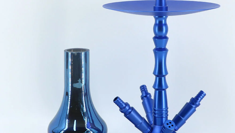 2023 New Style High Quality Blue Aluminum Hookah Stem Accessories Shisha Hookah Buy Shisha
