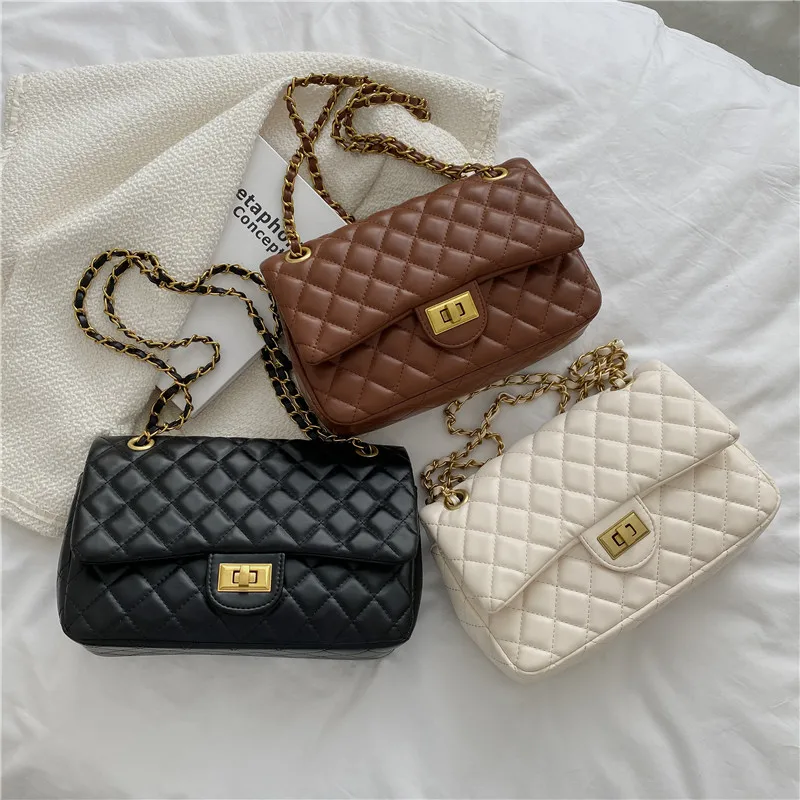 

Wholesale Custom Logo Diamond Lattice Leather Shoulder Bags Famous Brand Women Crossbody Bag Handbags