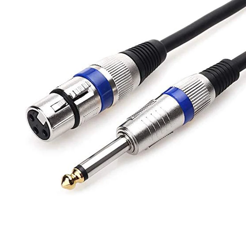 

Factory custom logo free sample av audio snake cable, pvc nylon braid gold plated 6.5 ts mono xlr cable Live microphone line