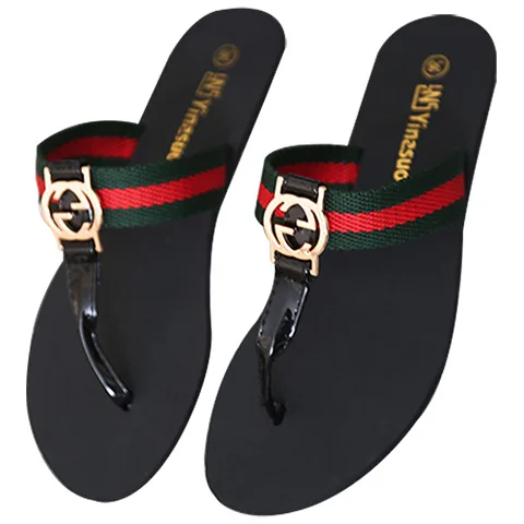 

2021 New Summer Slippers Wear Flip Flops Fashion Seaside Beach Slippers Ladies Flip flop Sandals, Black