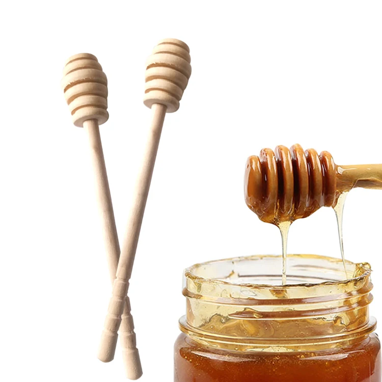 

Eco Friendly Household Wooden Mini Jam Honey Collecting Stirring Rod Dipper Stick, Natural wood color