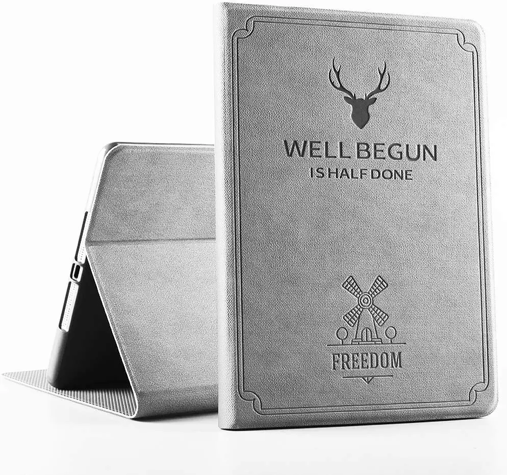 

Case for iPad 10.2 2019 Silicone Soft Scratch Resistant Shell Canvas Leather Stand Case for iPad 10.2 inch