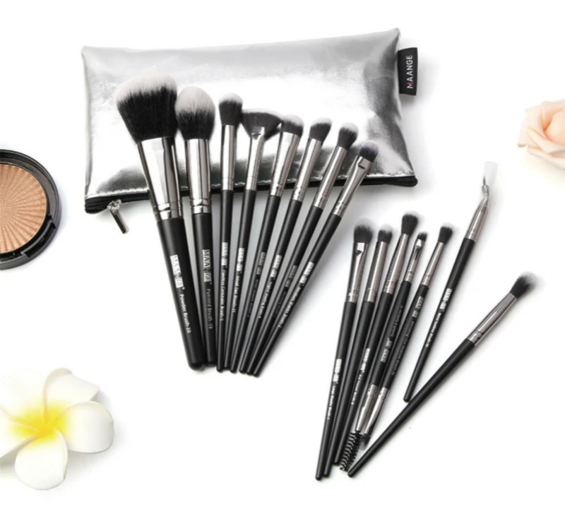 

15pcs Hot Sale Makeup Brushes Set Makeup Brushes Kit With Bag, Black