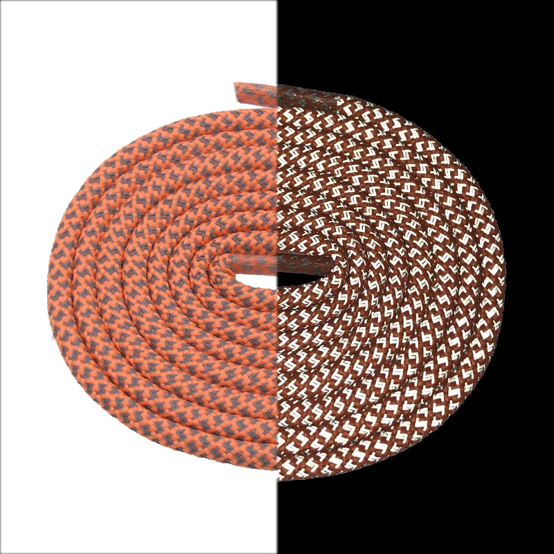 

2021 Weiou Factory Light orange Reflective Shoelaces Replacement Laces Drop Shipping, Customized pantone color+grey 3m