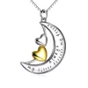 Wholesale Stainless Steel Custom Engraved Message Always My Sister My Friend Double Love Heart Necklace