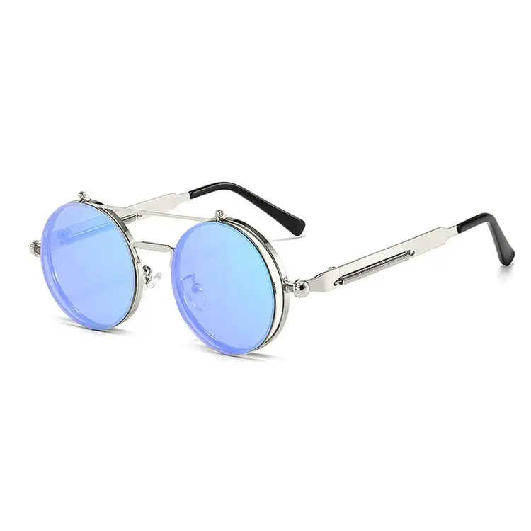 

New punk design Round Luxury spring arm High Quality Sunglasses