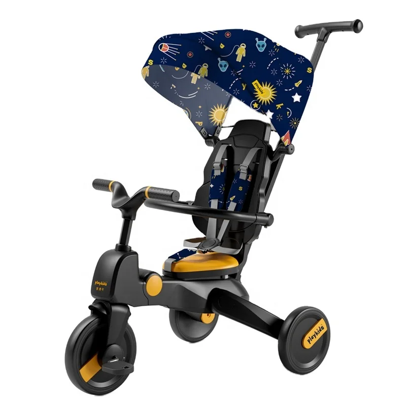 

New design strollers multi-functional infant tricycle with baby stroller 7 in 1 manufacture pram stroller, Black ,pink,blue grey