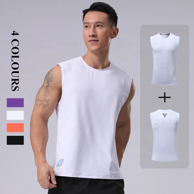 

OEM Moisture Absorption Quick Drying Sports T-shirt Athletic Crew Neck Chop Sleeve Relaxed Loose Tank Top