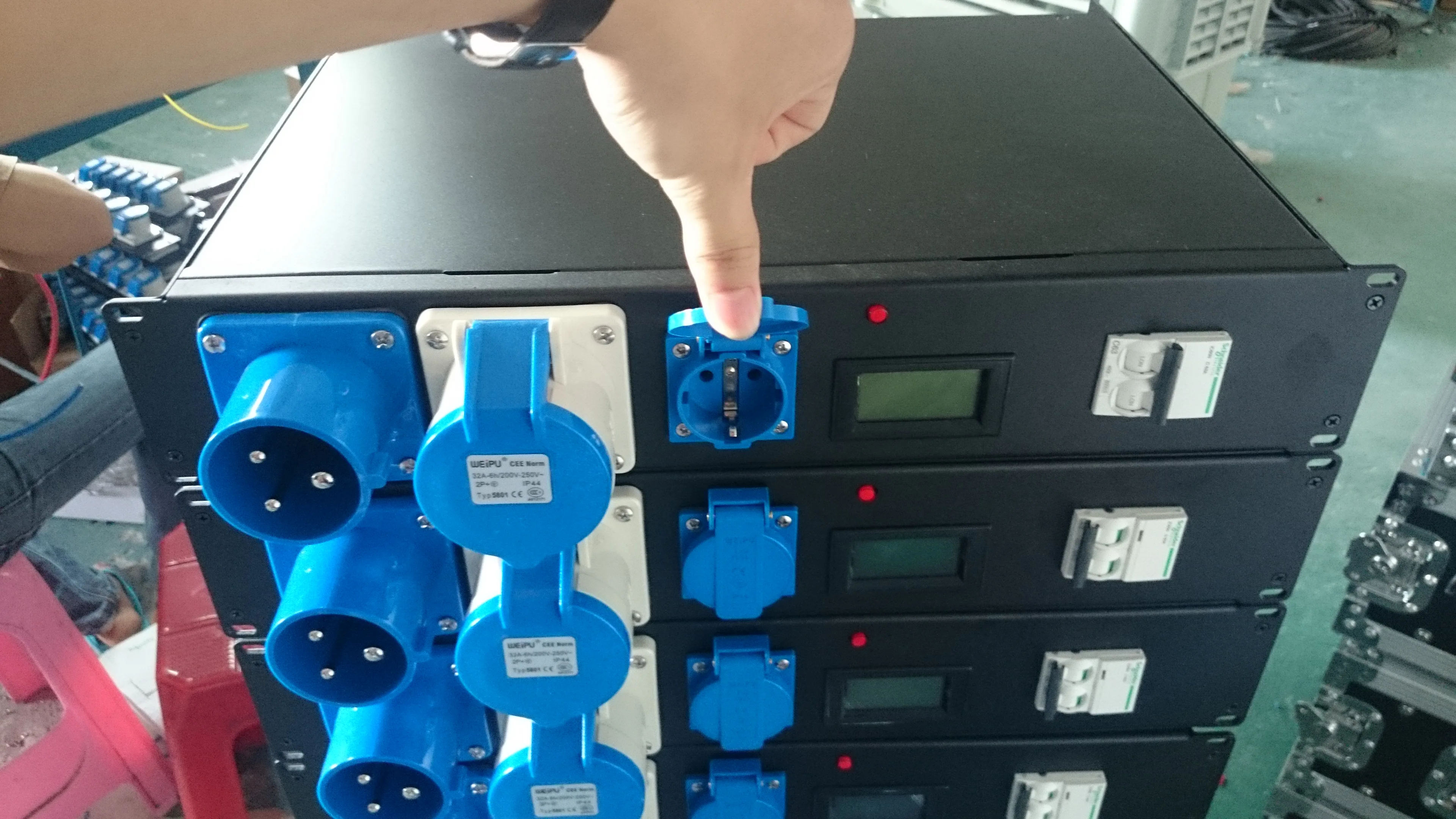
2U Rack Power Distribution Unit Electrical Iron Box for Sound and Light 