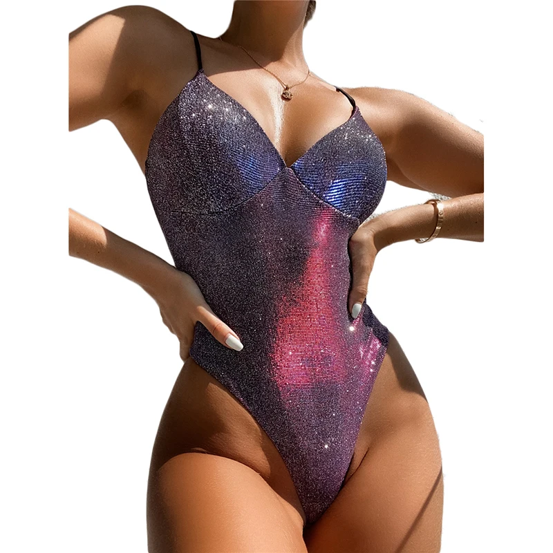 

custom logo label tag new arrival 2021 starry sky swimwear starry sky one piece swimsuit women bathing suits, Printing