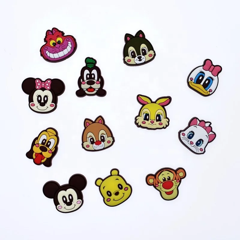 

Stock Cartoon Design PVC Rubber Shoe Charms Decorations For Clog Shoes, As picture