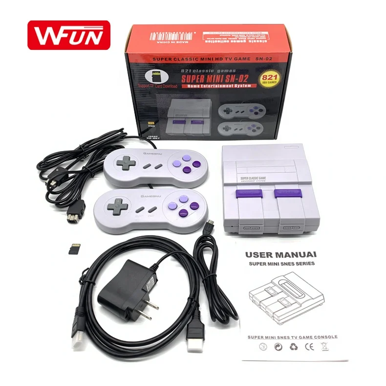 

2019 New 821 Retro Classic Family HD TV Video Game Console Handheld Double Game Player Support TF Card