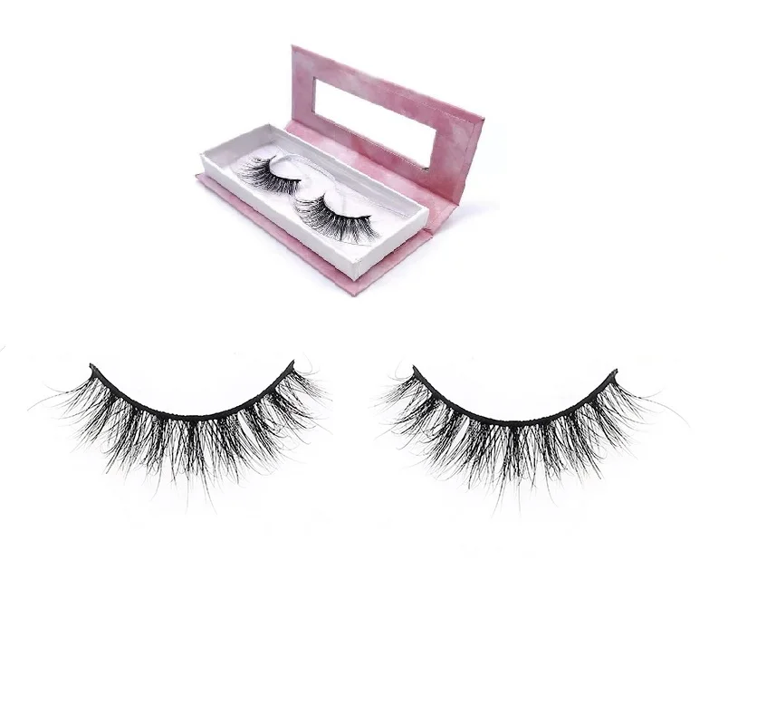 

2019 normal length 3d mink lashes custom logo and box, Black or as customer's request